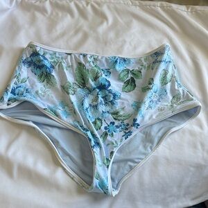 Aerie Blue and Green Patterned Bikini Bottoms